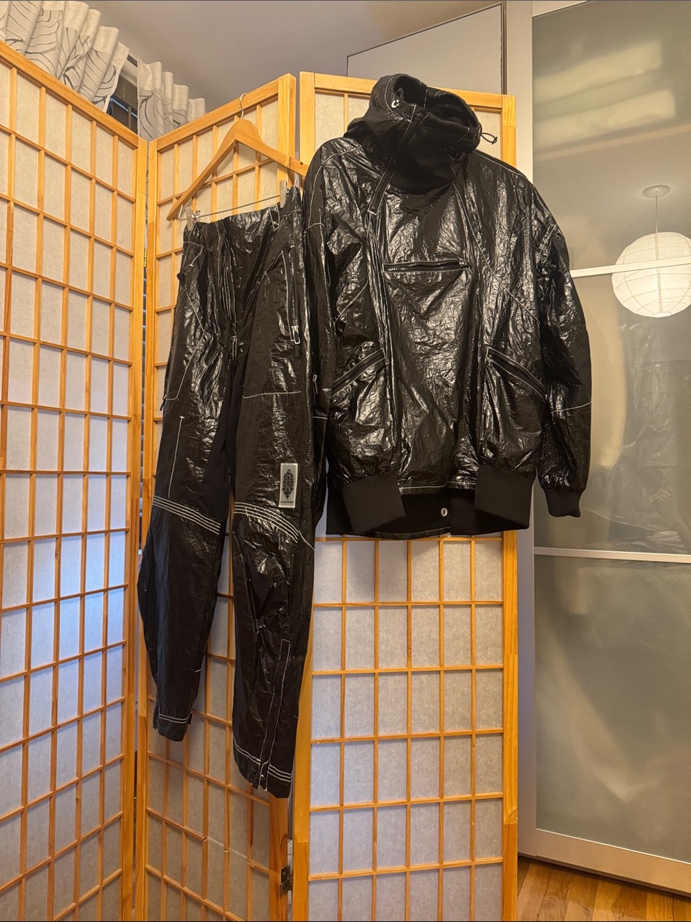 FP Movement by Free People Black High-Shine Rain Set Jacket